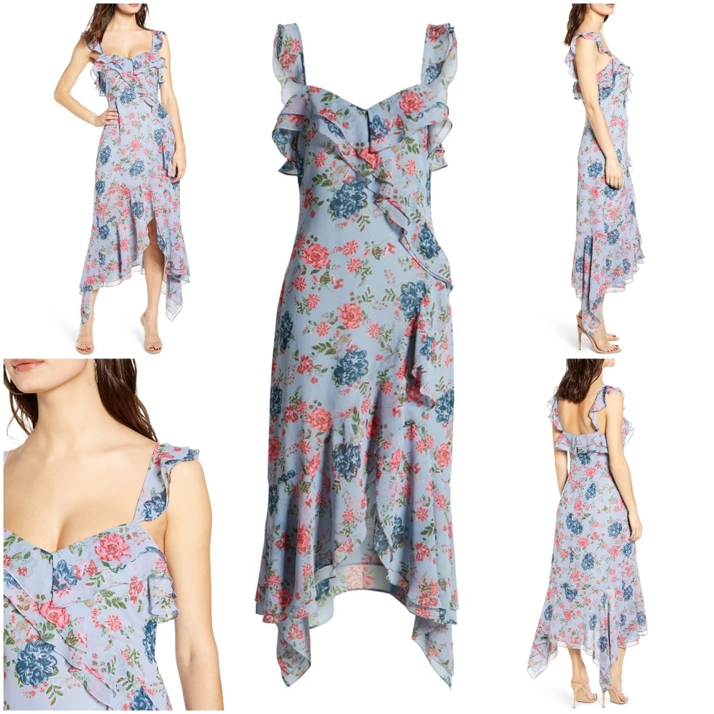 NWT Ruffle Midi Dress